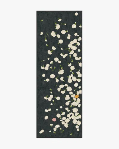 Ruggable Fluttering Carnations Charcoal & Ivory Flatwoven Rug By The Local Project In Gray
