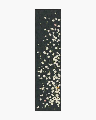 Ruggable Fluttering Carnations Charcoal & Ivory Flatwoven Rug By The Local Project In Gray