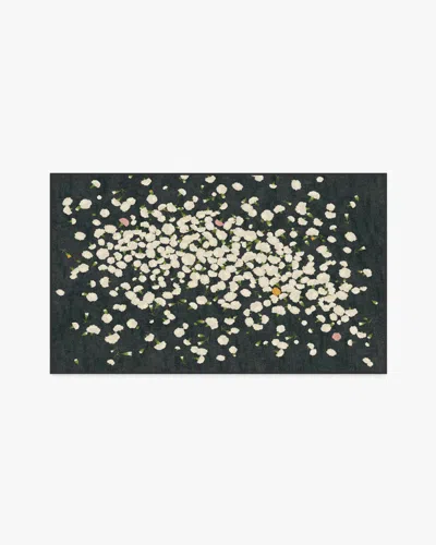 Ruggable Fluttering Carnations Charcoal & Ivory Flatwoven Rug By The Local Project In Gray