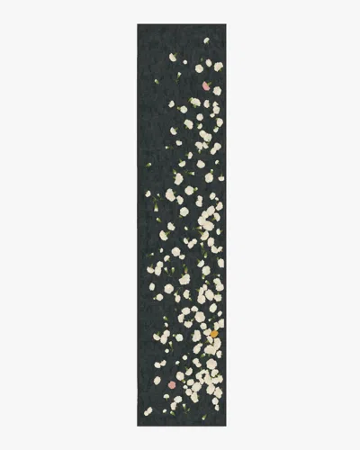 Ruggable Fluttering Carnations Charcoal & Ivory Flatwoven Rug By The Local Project In Gray