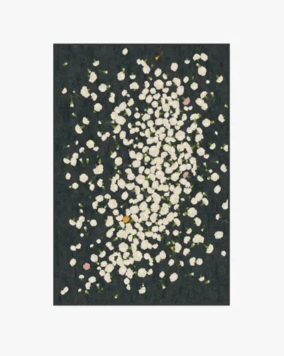 Ruggable Fluttering Carnations Charcoal & Ivory Flatwoven Rug By The Local Project In Gray