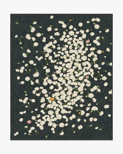 Ruggable Fluttering Carnations Charcoal & Ivory Flatwoven Rug By The Local Project In Multi