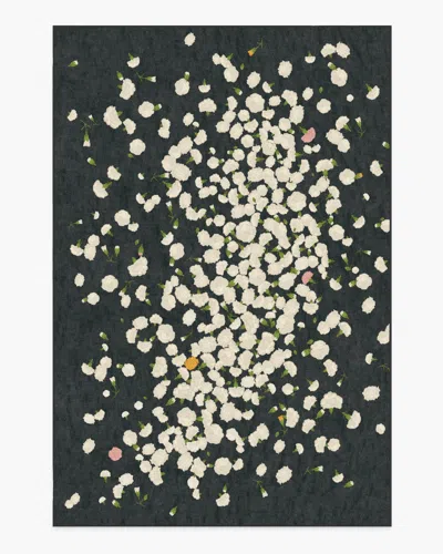 Ruggable Fluttering Carnations Charcoal & Ivory Flatwoven Rug By The Local Project In Multi