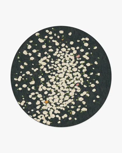 Ruggable Fluttering Carnations Charcoal & Ivory Flatwoven Rug By The Local Project In Black