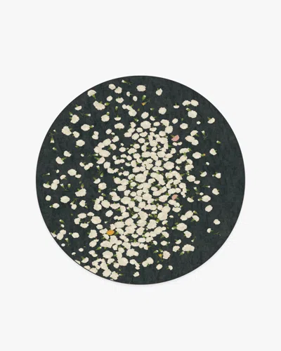 Ruggable Fluttering Carnations Charcoal & Ivory Flatwoven Rug By The Local Project In Black
