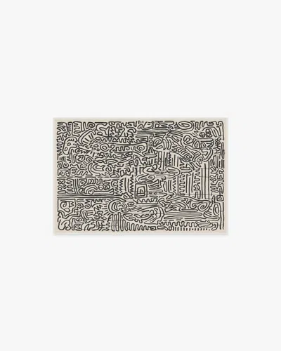 Ruggable Freestyle Black & Ivory Flatwoven Rug By Keith Haring