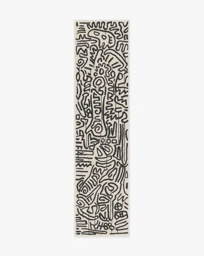 Ruggable Freestyle Black & Ivory Flatwoven Rug By Keith Haring