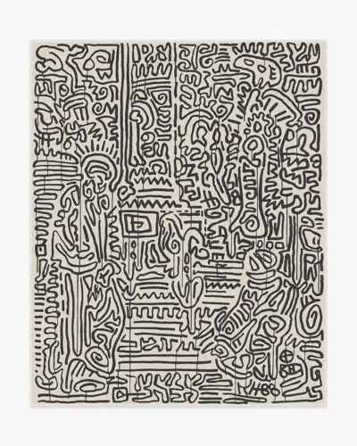 Ruggable Freestyle Black & Ivory Flatwoven Rug By Keith Haring