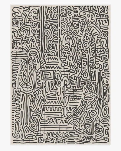 Ruggable Freestyle Black & Ivory Flatwoven Rug By Keith Haring