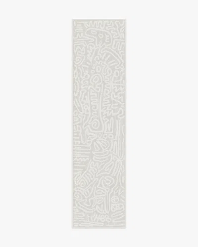 Ruggable Freestyle Pearl Flatwoven Rug By Keith Haring In Gray