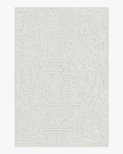 Ruggable Freestyle Pearl Flatwoven Rug By Keith Haring In Gray