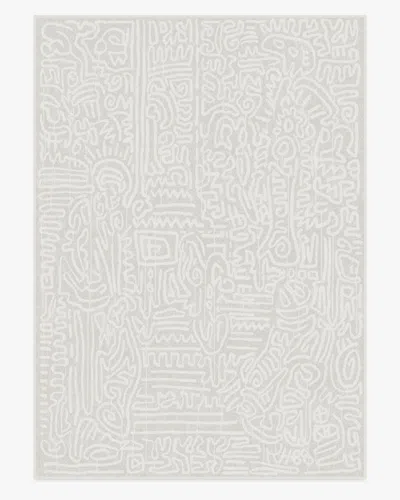 Ruggable Freestyle Pearl Flatwoven Rug By Keith Haring In Gray