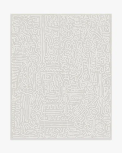 Ruggable Freestyle Pearl Flatwoven Rug By Keith Haring In Gray