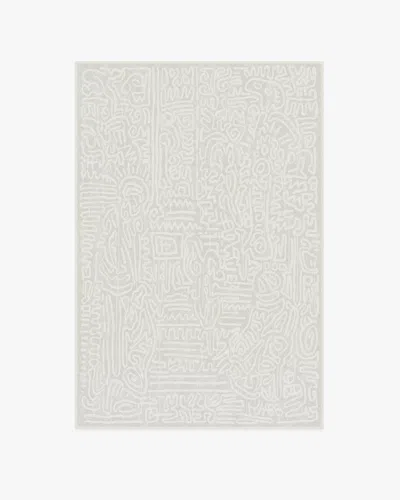 Ruggable Freestyle Pearl Flatwoven Rug By Keith Haring In Gray