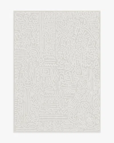 Ruggable Freestyle Pearl Flatwoven Rug By Keith Haring In Gray