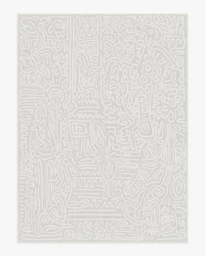 Ruggable Freestyle Pearl Flatwoven Rug By Keith Haring In Gray