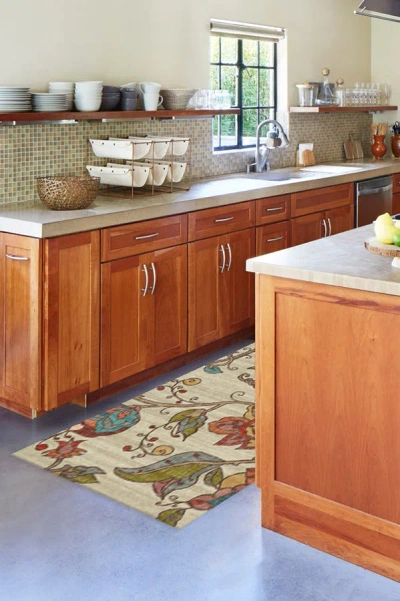 Ruggable Frida Floral Natural Flatwoven Rug In Multi
