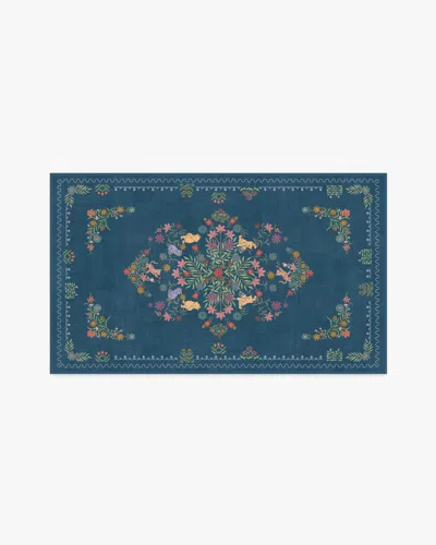 Ruggable Friendship Garden Blue Multicolor Flatwoven Rug