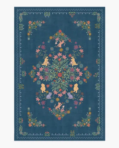 Ruggable Friendship Garden Blue Multicolor Flatwoven Rug
