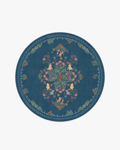 Ruggable Friendship Garden Blue Multicolor Flatwoven Rug