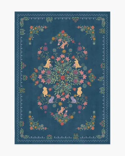 Ruggable Friendship Garden Blue Multicolor Flatwoven Rug