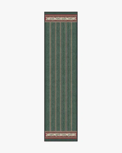 Ruggable Fruit Stripe Spruce Green Flatwoven Rug By Morris & Co.