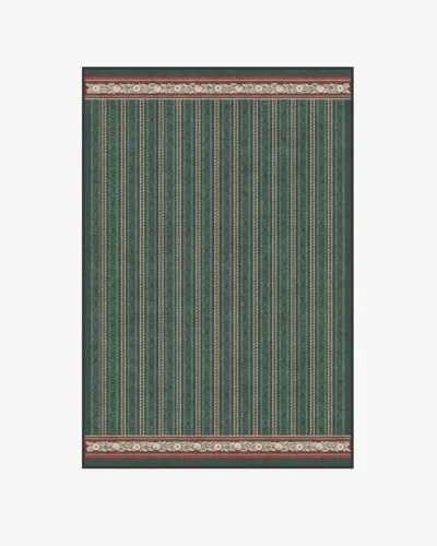 Ruggable Fruit Stripe Spruce Green Flatwoven Rug By Morris & Co. In Multi
