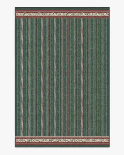 Ruggable Fruit Stripe Spruce Green Flatwoven Rug By Morris & Co. In Multi
