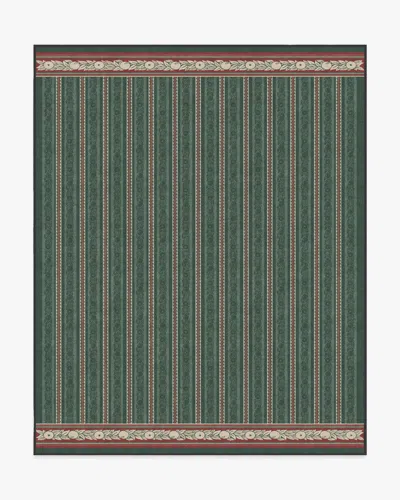 Ruggable Fruit Stripe Spruce Green Flatwoven Rug By Morris & Co. In Multi