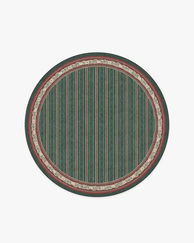 Ruggable Fruit Stripe Spruce Green Flatwoven Rug By Morris & Co. In Multi