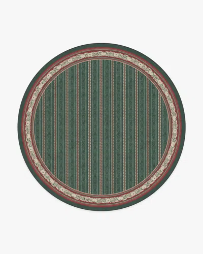Ruggable Fruit Stripe Spruce Green Flatwoven Rug By Morris & Co. In Multi