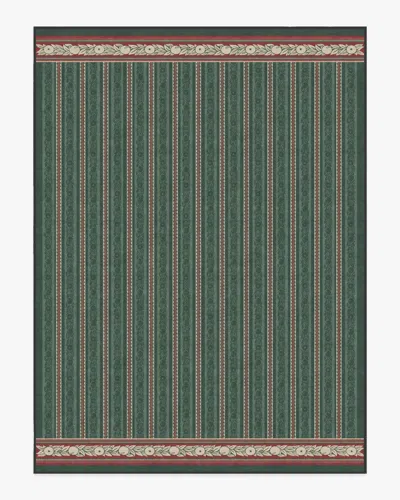 Ruggable Fruit Stripe Spruce Green Flatwoven Rug By Morris & Co. In Multi