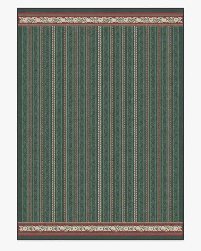 Ruggable Fruit Stripe Spruce Green Flatwoven Rug By Morris & Co. In Multi