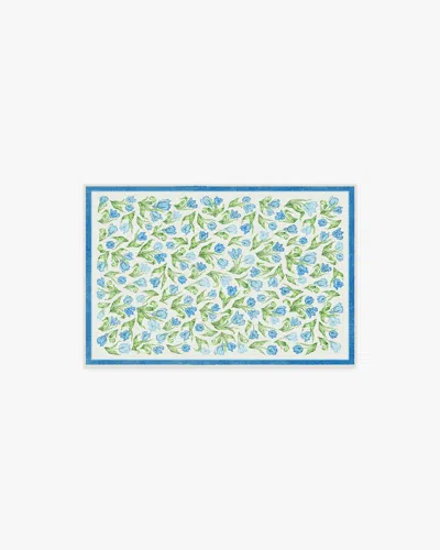 Ruggable Garden Party Blue Flatwoven Rug By Mrs. Alice In White