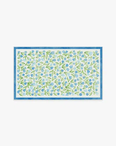 Ruggable Garden Party Blue Flatwoven Rug By Mrs. Alice In White