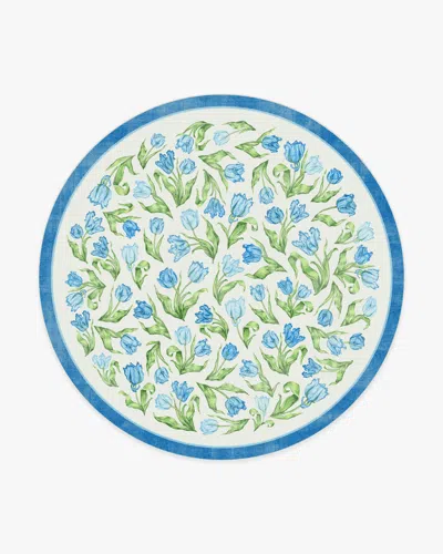 Ruggable Garden Party Blue Flatwoven Rug By Mrs. Alice In White