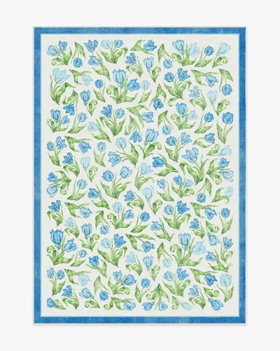 Ruggable Garden Party Blue Flatwoven Rug By Mrs. Alice
