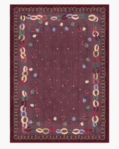 Ruggable Garland Glow Red Flatwoven Rug In Burgundy
