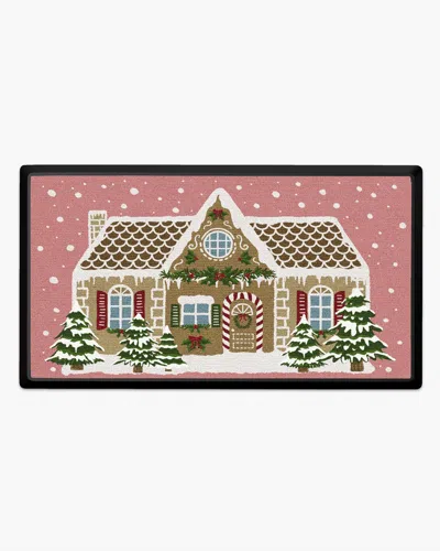 Ruggable Gingerbread House Pink Large Doormat