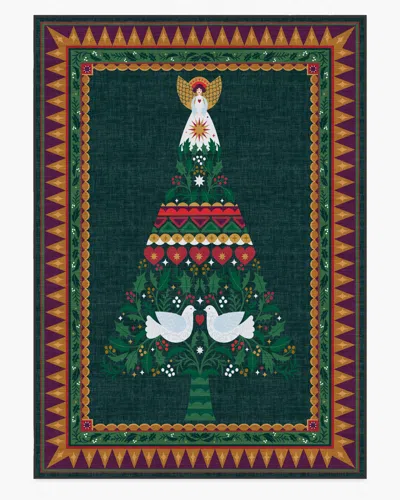 Ruggable Giving Tree Green & Gold Flatwoven Rug