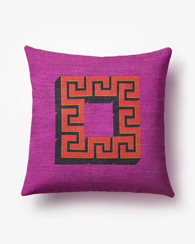 Ruggable Greek Key Fuchsia Woven Throw Pillow By Jonathan Adler In Pink