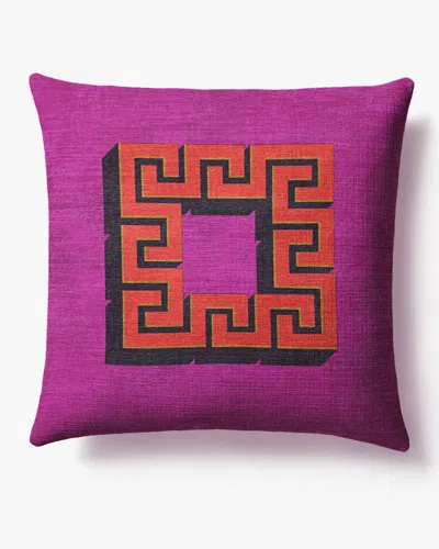 Ruggable Greek Key Fuchsia Woven Throw Pillow By Jonathan Adler In Pink