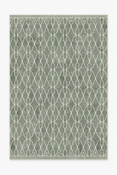 Ruggable Groguâ¢ Trellis Sage Green Flatwoven Rug In Animal Print