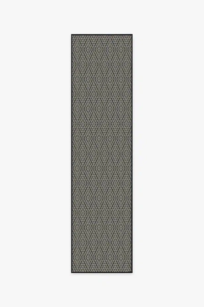 Ruggable Halo Diamond Black Outdoor Rug