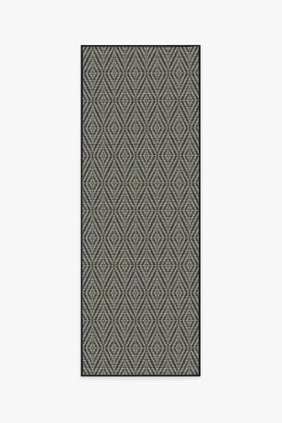 Ruggable Halo Diamond Black Outdoor Rug