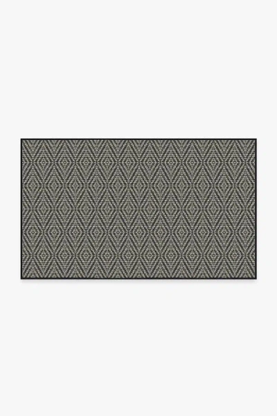 Ruggable Halo Diamond Black Outdoor Rug