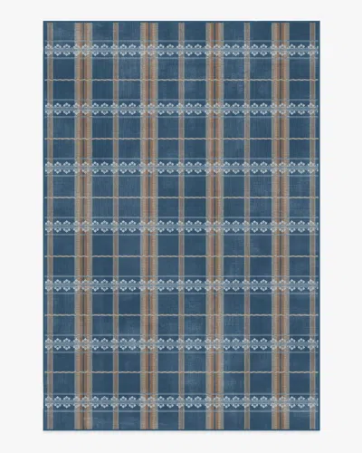 Ruggable Hanover Check Navy Flatwoven Rug By Morris & Co. In Blue