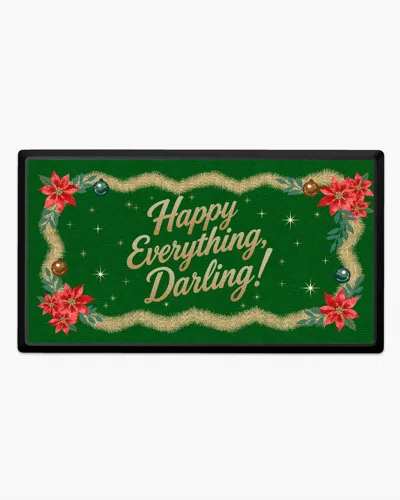 Ruggable Happy Everything Green & Gold Large Doormat By The Hiltons