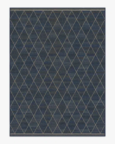 Ruggable Harlequin Trellis Natural Navy Re-jute Rug In Blue