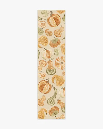 Ruggable Harvest Veggies Cream Multicolor Flatwoven Rug In White